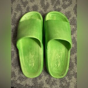 Women’s Skechers Green Slide Sandals